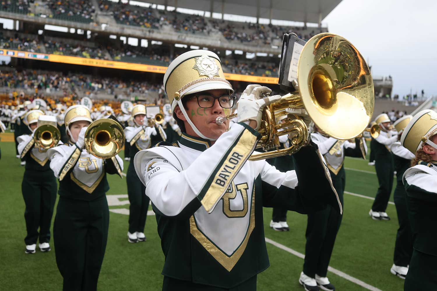 The Band on the Football field