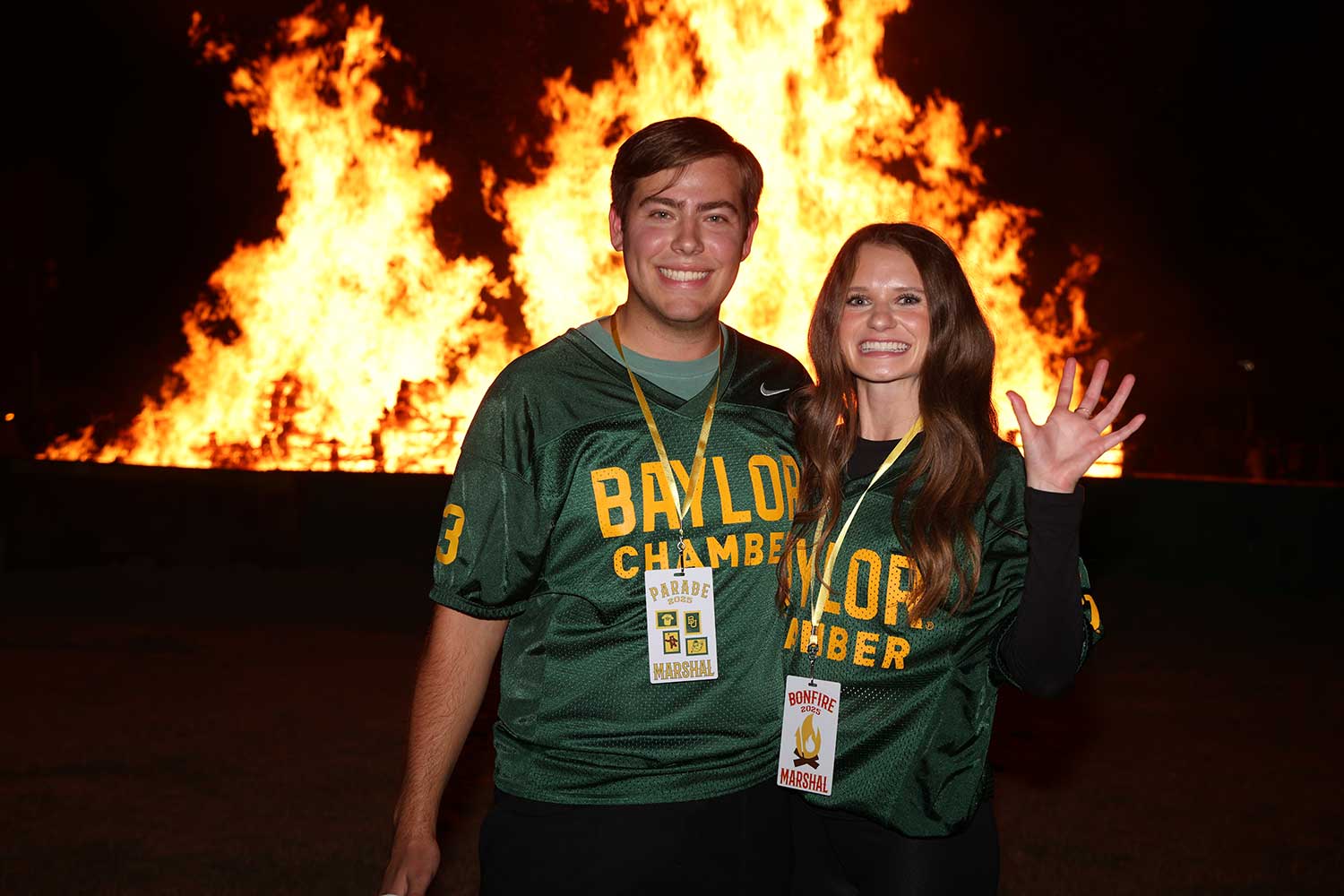 Baylor Fans at Homecoming Bonfire