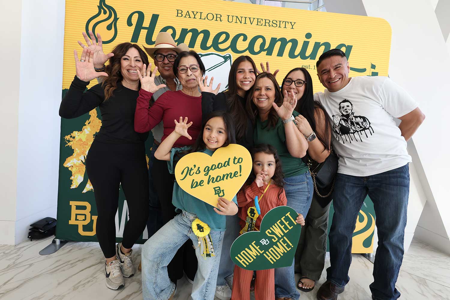 A family at Homecoming