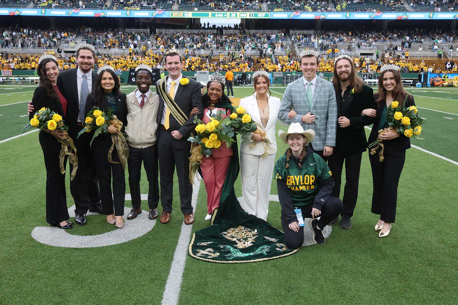 Homecoming Court on the field